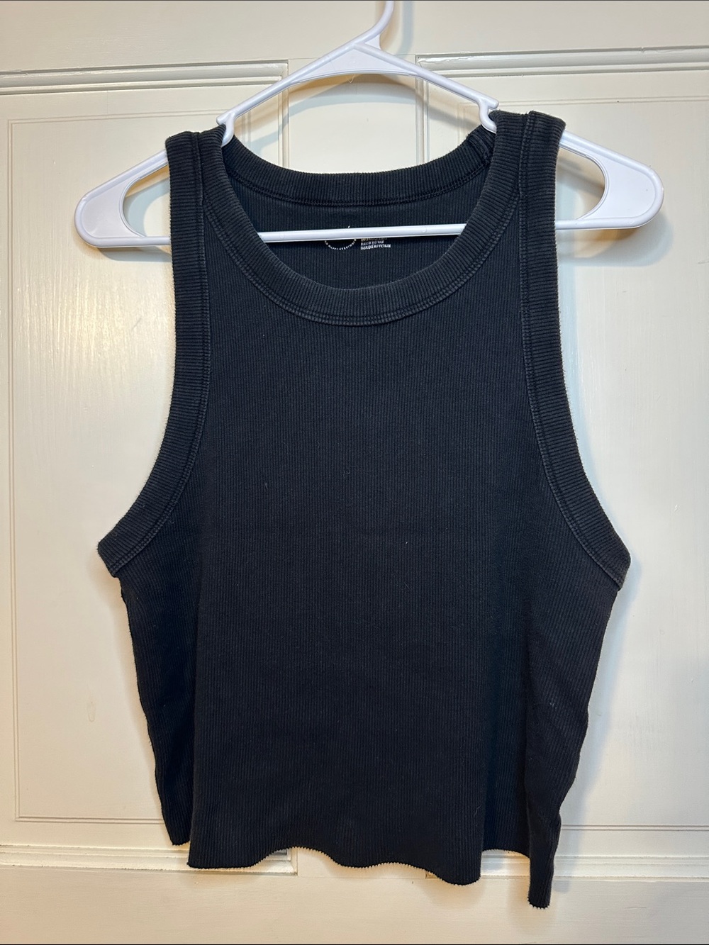 aerie Black Ribbed Tank